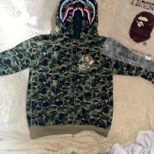 Double Hood Bathing Ape Jacket (Green Camo)